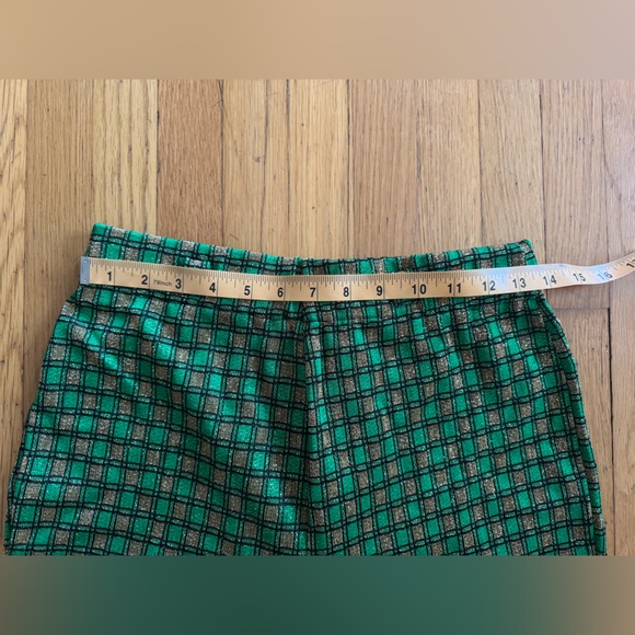 70s Vintage Green and Gold Metallic Flared Pants Sz Sm - Picture 3 of 7